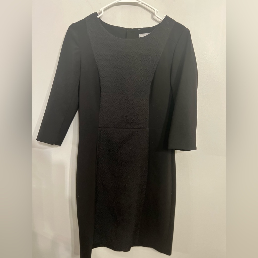 H&M Little Black Dress 3/4 Sleeve Slimming Detail Size 8 - Picture 1 of 6